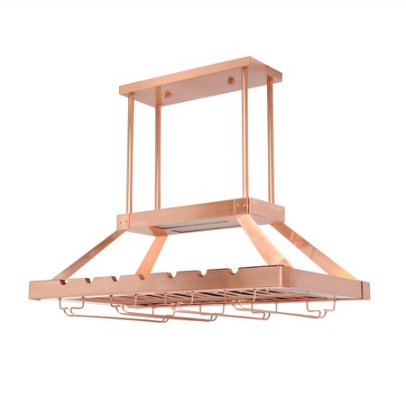 Elegant Designs 2 Light LED Overhead Wine Rack, Copper WR1000-CPR
